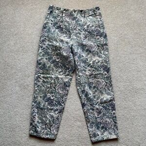 Vtg Paisley Floral Print Mom Jeans 90s Absolutely No! Sz 7/8 Measure 33x27.5‎ in